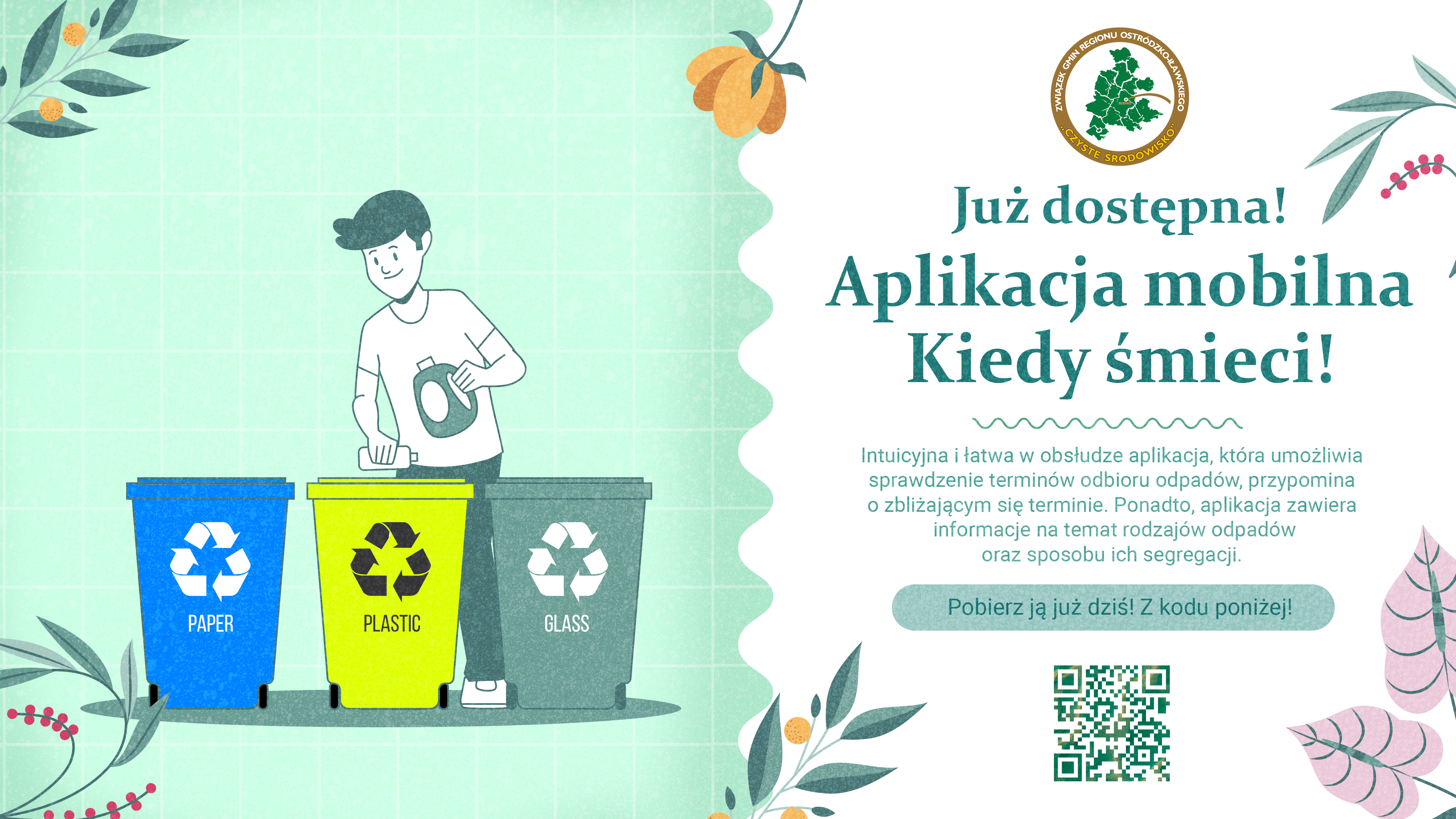 Ilustracja do informacji: Nowa aplikacja mobilna "Kiedy śmieci"