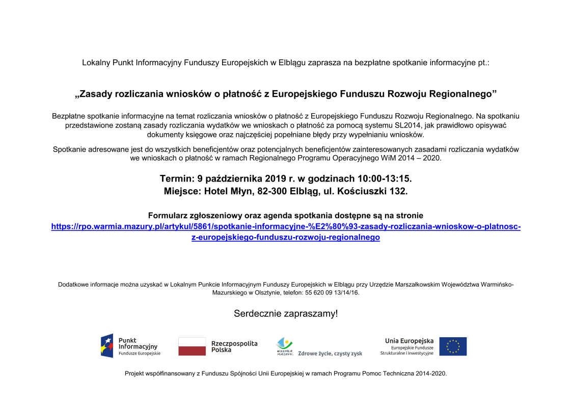 Ilustracja do informacji: Bezpłatne spotkania informacyjne Lokalny Punkt Informacyjny Funduszy Europejskich w Elblągu