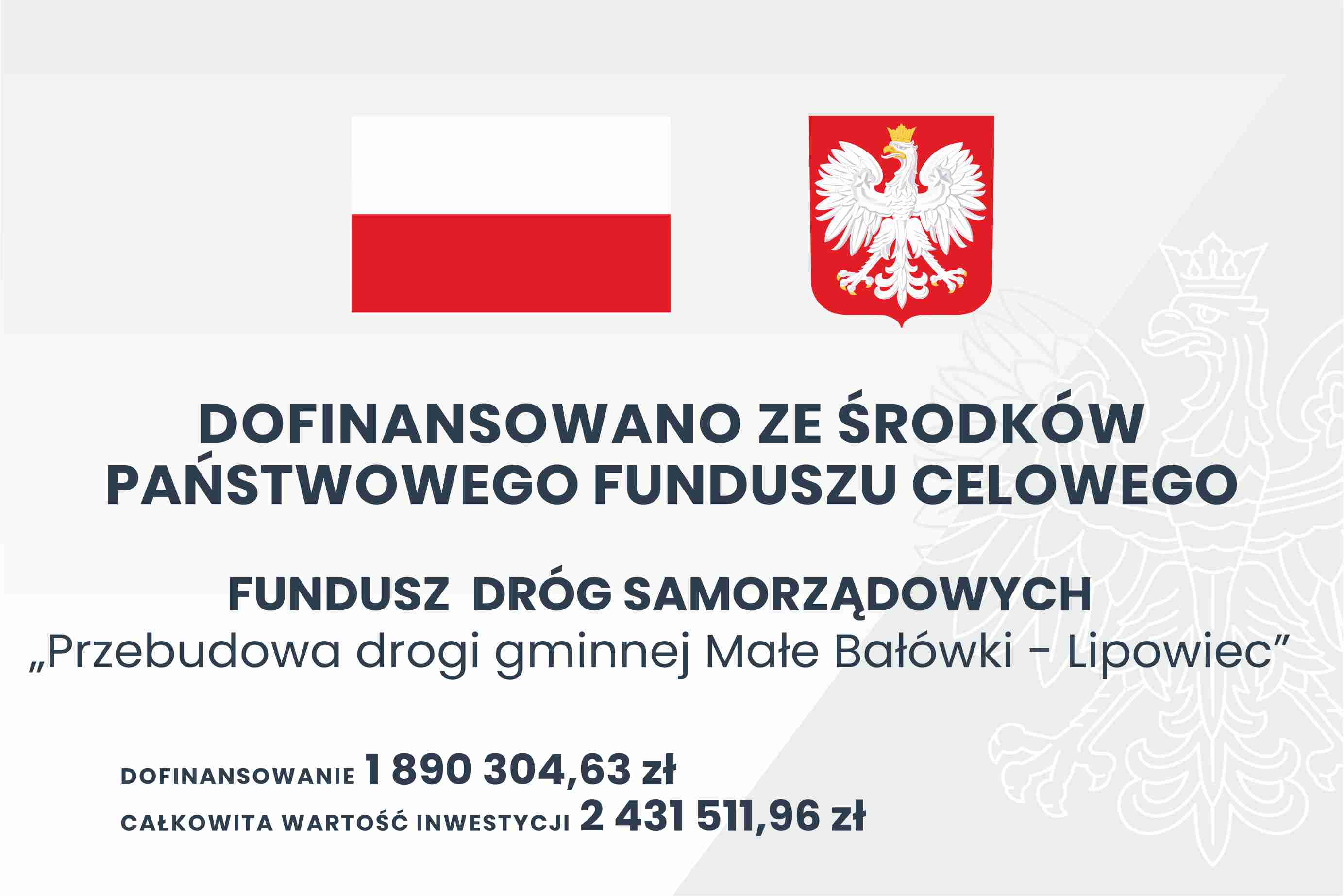 Ilustracja do informacji: Przebudowa drogi gminnej Małe Bałówki - Lipowiec